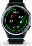 Garmin Zegarek sportowy Garmin Approach J1 Cloud blue aluminium bezel with black/azure ComfortFit fabric band 753759355609 (753759355609) (010-03898-00)