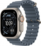 Apple Smartwatch Apple Watch Ultra 3 GPS + Cellular 49mm Natural Titanium / Ocean Band Niebieski  (MEWH4QP-A)