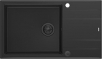 Graniteq Zlewozmywak GraniteQ EVAN 136 XL GraniteQ zlewozmywak z syfonem Push To Open 1-komorowy z/o (860x500x210, kom. 420x490) pure carbon / elementy pure carbon