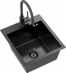 Quadron LUKE 90 must kraanikauss (40x45x20) koos sifoniga + Maggie must segist ZH4045PVDBLM_3323503PVDB LM