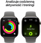 Apple Smartwatch Apple Watch 11 GPS + Cellular 42mm Natural Titanium Sport Band S/M Grafitowy (MF8M4WF/A)