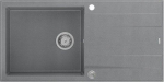 Graniteq Zlewozmywak GraniteQ EVAN 146 XL GraniteQ zlewozmywak z syfonem Push 2 Open 1-komorowy z/o (1000x500x210, kom. 420x480) silver stone / elementy stalowe