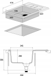 Concept Solution Zlewozmywak Concept DG05C45dg  kuchenny granitowy z ociekaczem CIEMNO SZARY