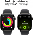 Apple Smartwatch Apple Watch 11 GPS 42mm Jet Black Alu Sport Band M/L Czarny  (MEQU4ET/A)