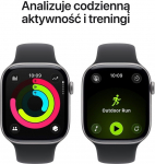 Apple Smartwatch Apple Watch 11 GPS 42mm Space Grey Alu Sport Band M/L Czarny  (MEQX4ET/A)