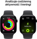 Apple Smartwatch Apple Watch 11 GPS 46mm Jet Black Alu Sport Band S/M Czarny (MEUW4RK/A)