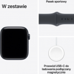 Apple Smartwatch Apple Watch SE 3 GPS + Cellular 40mm Midnight Alu Sport M/L Granatowy  (MEPC4ET/A)