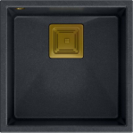 Quadron Zlewozmywak Quadron DAVID 40 GraniteQ black diamond/elementy złote