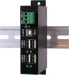 Exsys EXSYS EX-1163HMS-WT 4-portowy koncentrator USB 2.0 z ochroną przeciwprzepięciową i rozszerzonym zakresem temperatur