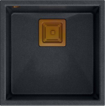 Quadron Zlewozmywak Quadron DAVID 40 GraniteQ black diamond/elementy miedziane