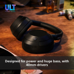 Sony ULT WEAR - Wireless Bluetooth Headphones with ULT POWER SOUND, Ultimate Deep Bass, Noise Cancelling, Clear Call Quality, Up to 30hr Battery Life, IOS & Android