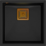 Quadron Zlewozmywak Quadron DAVID 40 GraniteQ pure carbon/elementy złote