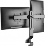 Eaton Tripp Lite Dual-Display Monitor Arm with Desk Clamp and Grommet - Height Adjustable, 17'' to 27'' Monitors - Befestigungskit - fur 2 LCD-Displays - Stahl - Schwarz - Bildschirmgrosse: 43.2-68.6 cm (17'&am