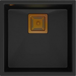 Quadron Zlewozmywak Quadron DAVID 40 GraniteQ pure carbon/elementy miedziane