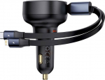 Baseus Ładowarka Baseus Ładowarka samochodowa Baseus Enjoyment USB-C z kablem USB-C i Lightning 60 W (czarna)