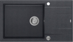 Graniteq Zlewozmywak GraniteQ EVAN 136 XL GraniteQ zlewozmywak z syfonem Push To Open 1-komorowy z/o (860x500x210, kom. 420x490) black diamond / elementy stalowe