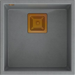 Quadron Zlewozmywak Quadron DAVID 40 GraniteQ silver stone/elementy miedziane