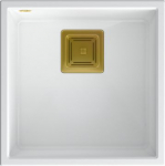 Quadron Zlewozmywak Quadron DAVID 40 GraniteQ snow white/elementy złote