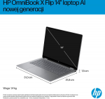 HP OmniBook X Flip 2-in-1 NG AI 14-fk0217nw - Ryzen AI 7 350 | 14"-2K-OLED-Dotyk | 24GB | 1TB | Win11Home | Srebro meteorytowe