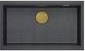 Graniteq LOGAN 110 GraniteQ zlewozmywak black diamond 76x44x23,5 cm 1-komorowy wpuszczany z syfonem manualnym złoty