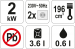 Yato Agregat Yato YATO (YT-85451) 2200 W 1-fazowy