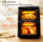 Cosori CAF-DC121 Double 10.8 L Stand-alone Hot air fryer Black