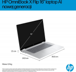 HP Laptop HP OmniBook X Flip 2-in-1 NG AI 16-as0003nw - Ultra 7 258V | 16''-3K-OLED-Touch | 32GB | 1TB | Win11Home | Glacier Silver
