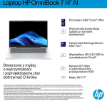 Hewlett-Packard HP OmniBook 7 AI 14-fr0221nw Ultra 5 225U 14"2K 300nits AG 16GB LPDDR5-5200 SSD512 Intel Graphics Cam 5 Mpx IR 68Wh Win11 Glacial Silver 2Y