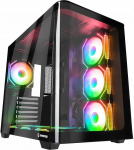 Rampage Loopy Obudowa PC akwarium 7x wentylator ARGB Infinity HUB czarna