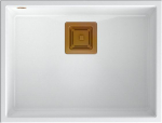 Quadron Zlewozmywak Quadron DAVID 50 GraniteQ snow white/elementy miedziane