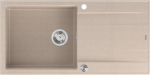 Graniteq Zlewozmywak GraniteQ EVAN 146 XL zlewozmywak z syfonem Push 2 Open 1-komorowy z/o (1000x500x210, kom. 420x480) pearl beige / elementy stalowe
