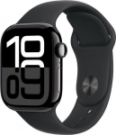 Apple Watch Series 10 GPS + Cellular 42 mm Jet Black Aluminium Case with Black Sport Band - M/L
