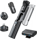Boya Microphone Wireless Magic-02 2.4GHz with 2 transmitters and 3 receivers (Type-C, Lightning and 3.5mm Female) Black EU