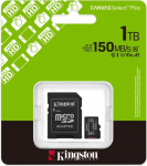 Kingston Technology 1TB microSDXC Canvas Select Plus Gen3 150MB/s A1 Card + Adapter
