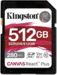 Kingston SD Card 512GB React Plus 280/150/MB/s U3 V60