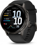 Garmin Venu 4 Smart Watch 45mm, GPS, Black with Dark Gray Silicone Band EU