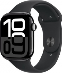 Apple Watch Series 10 GPS 46 mm Jet Black Aluminium Case with Black Sport Band - S/M