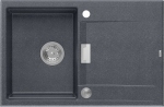 Owen Zlewozmywak Owen OWEN 111 GraniteQ zlewozmywak z syfonem Push 2 Open 1-komorowy z/o (760x500x215, kom. 330x430) black diamond / elementy stalowe