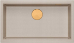 Graniteq Zlewozmywak GraniteQ LOGAN 110 zlewozmywak pearl beige 76x45x23,5 cm 1-komorowy podwieszany z syfonem manualnym miedziany