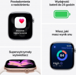 Apple Smartwatch Apple Zegarek Apple Watch Series 11 GPS 46mm Rose Gold Aluminium Case z opaską Light Blush Sport - M/L