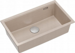 Graniteq LOGAN 110 GraniteQ zlewozmywak pearl beige 76x45x23,5 cm 1-komorowy wpuszczany z syfonem manualnym stal szlachetna