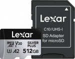 Lexar Karta pamięci Lexar High-Performance Silver Plus microSDXC 512GB + adapter