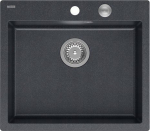Graniteq Zlewozmywak GraniteQ MORGAN 110 GraniteQ zlewozmywak black diamond z syfonem Push To Open stal szlachetna 1-komorowy b/o + zaczepy 4 szt