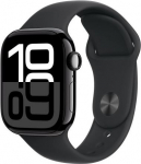 Apple Watch Series 10 GPS 42 mm Jet Black Aluminium Case with Black Sport Band - S/M