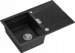 Owen Zlewozmywak Owen OWEN 111 GraniteQ zlewozmywak z syfonem Push 2 Open 1-komorowy z/o (760x500x215, kom. 330x430) pure carbon / elementy stalowe