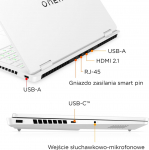 HP Laptop HP HP OMEN Gaming 16-am0073nw Intel Core Ultra 7 255H Laptop 40,6 cm (16'') 2K 24 GB DDR5-SDRAM 1 TB SSD NVIDIA GeForce RTX 5070 Wi-Fi 6E (802.11ax) Windows 11 Home AI PC Biały