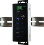 Exsys EX-1185HMVS-WT Metalowy koncentrator USB3.0 4 porty Din Rail Zakres temperatur pracy -40C do 85C
