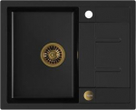 Quadron Zlewozmywak Quadron MORGAN 116 GraniteQ VERY BLACK - czarny mat / złoty