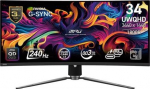 MSI Monitor MPG 341CQPX QD-OLED 34 inches/LED/UWQHD/Curved/240Hz/Black