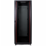 42U 19'' Pastatoma komutacinė spinta/ 800 x 800 x 2078/ Stiklinės durys/ Juoda/ Nesumontuota